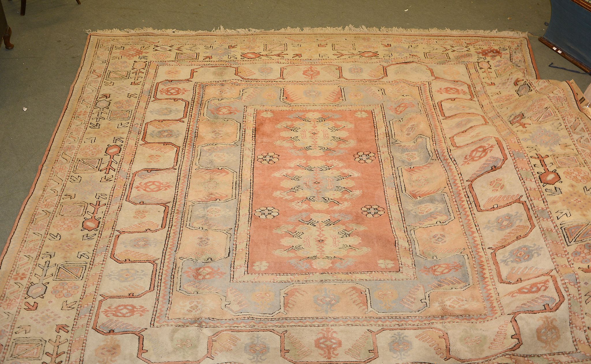 A large Caucasian style carpet, approx 320 x 303cm - Image 2 of 2
