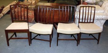 A set of four George III mahogany dining chairs, early 19th century,