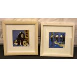 Contemporary school The Bicycle and Petanque a pair of oils on board Both signed and dated 13 Each