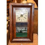 An American walnut veneered wall clock, the 30 hour movement by Jerome & Co. New Haven Conneticut,