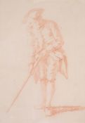 French School (18th century) Standing figure Red conte crayon 26.5 x 18cm (10 1/2 x 7 1/8in.)