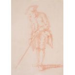 French School (18th century) Standing figure Red conte crayon 26.5 x 18cm (10 1/2 x 7 1/8in.)