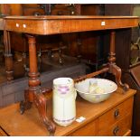 A Victorian walnut side table, with two blind frieze drawers, 74cm high, 106cm wide