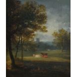 Abel Hold (19th century) Cows in a meadow Oil on canvas Signed, lower left 30 x 25cm (11 3/4 x 9 7/