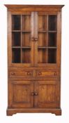 A stained pine cupboard in Victorian style, 186cm high