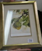 δ Emily Patrick (20th century) Pear Oil on paper Signed, lower right 20 x 15cm (7 7/8 x 5 7/8in.)