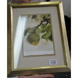 δ Emily Patrick (20th century) Pear Oil on paper Signed, lower right 20 x 15cm (7 7/8 x 5 7/8in.)