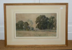 Charles Harrington (1865 - 1943) A Sussex Lane Watercolour Signed and dated 29 , lower left 30 x