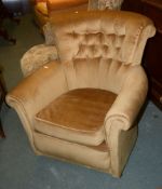 A button upholstered chair in Victorian style