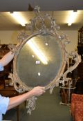 A 19th century oval gilt wood wall mirror, approx.100cm high overall