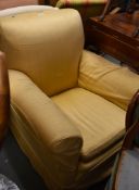 An armchair, first half 20th century, with loose covers and removeable seat
