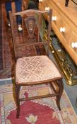 A George III elbow chair and an Edwardian inlaid side chair (2)