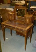 Ω A late Victorian rosewood and marquetry inlaid dressing table , circa 1890, 122cm