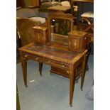 Ω A late Victorian rosewood and marquetry inlaid dressing table , circa 1890, 122cm