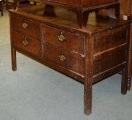 A George III mahogany raised chest of drawers, 124cm wide