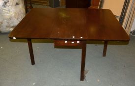 A George III mahogany drop leaf dining table, 151cm long, and a Victorian pembroke table with