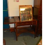 A George III Gentleman's mahogany and satinwood crossbanded travelling dressing table, with fitted