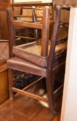 A pair of George III mahogany dining chairs and another regency chair (3)