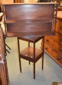 A George III mahogany dining chair, a George III gentleman's washstand, and a flight of shelves with