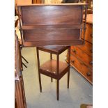 A George III mahogany dining chair, a George III gentleman's washstand, and a flight of shelves with