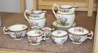 A box containing a Copeland's spode china, 'Old Bow' pattern part tea service