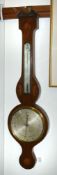 A mahogany and inlaid wheel barometer, Famadio, mid-19th century, with thermometer above the