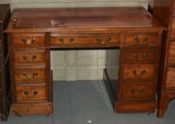 A Victorian mahogany pedestal desk