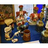 A small quantity of assorted Staffordshire pottery groups, late 19th / early 20th century, mainly