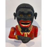American Jolly N Figural Painted & Cast Iron Mechanical Bank