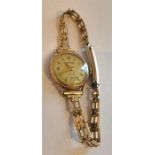 Ladies 9ct Gold Zenith Wrist Watch, Original Strap, Working