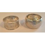 Two Silver Hallmarked Serviette Rings