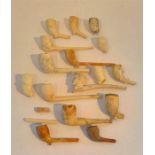 A Collection Of 19th / 20th Century Clay Meerschaum Pipes + Ends (16 in all)