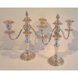 Pair 19th / 20th Century of Sheffield Plate Candelabra