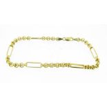 9ct Yellow Gold large/small link belcher anklet