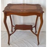 Arts & Crafts Mahogany Occasional Table, Carved wooden Top