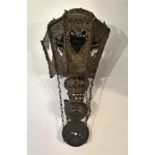 19th C Bronze Metal Turkish Oil Lamp