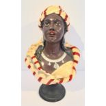 Edwardian Pottery Bust of a Moorish Lady