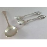 Two Silver 1920's Rolex Bucherer Spoons + One Other