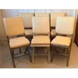 6 Modern Limed Oak Wicker Back Folding Chairs