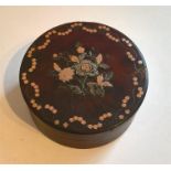 18th Century Tortoise Shell Box, The Top Inlaid Gold and Silver Metal