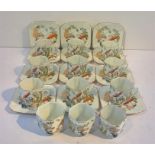 Set of Vintage Japanese Coffee Cups & Saucers (12)