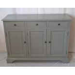Painted Wood Sideboard, Three Drawers over Three Cupboards