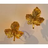 Pair Maple Leaf 9ct Gold Earrings