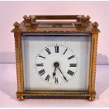 Edwardian Brass Square Carriage Clock, Lever Escarpment Movement