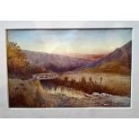 Victorian Watercolour Titled 'Brook Pendower Valley near St.Veryan, Cornwall (Evening)'