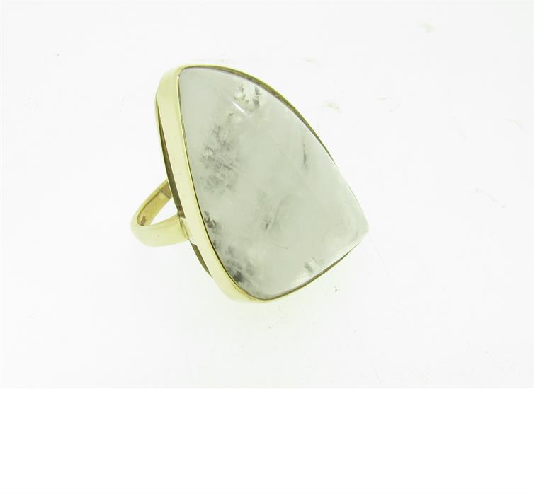 9ct Yellow Gold handmade Moss Agate ring. - Image 3 of 3