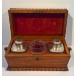 Edwardian Mahogany Tea Caddy, Original Interior