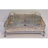 19th Century Silver Plate Ink Stand