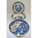 A Wood & Sons "Yuan" Bowl and Plate together with a Victorian Blue & White Stand