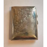 Silver Hallmarked Engraved Cigarette Case, 1918